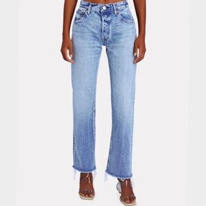 “NEW” Moussy Vintage Siena Mid-Rise Straight-Leg Jean
